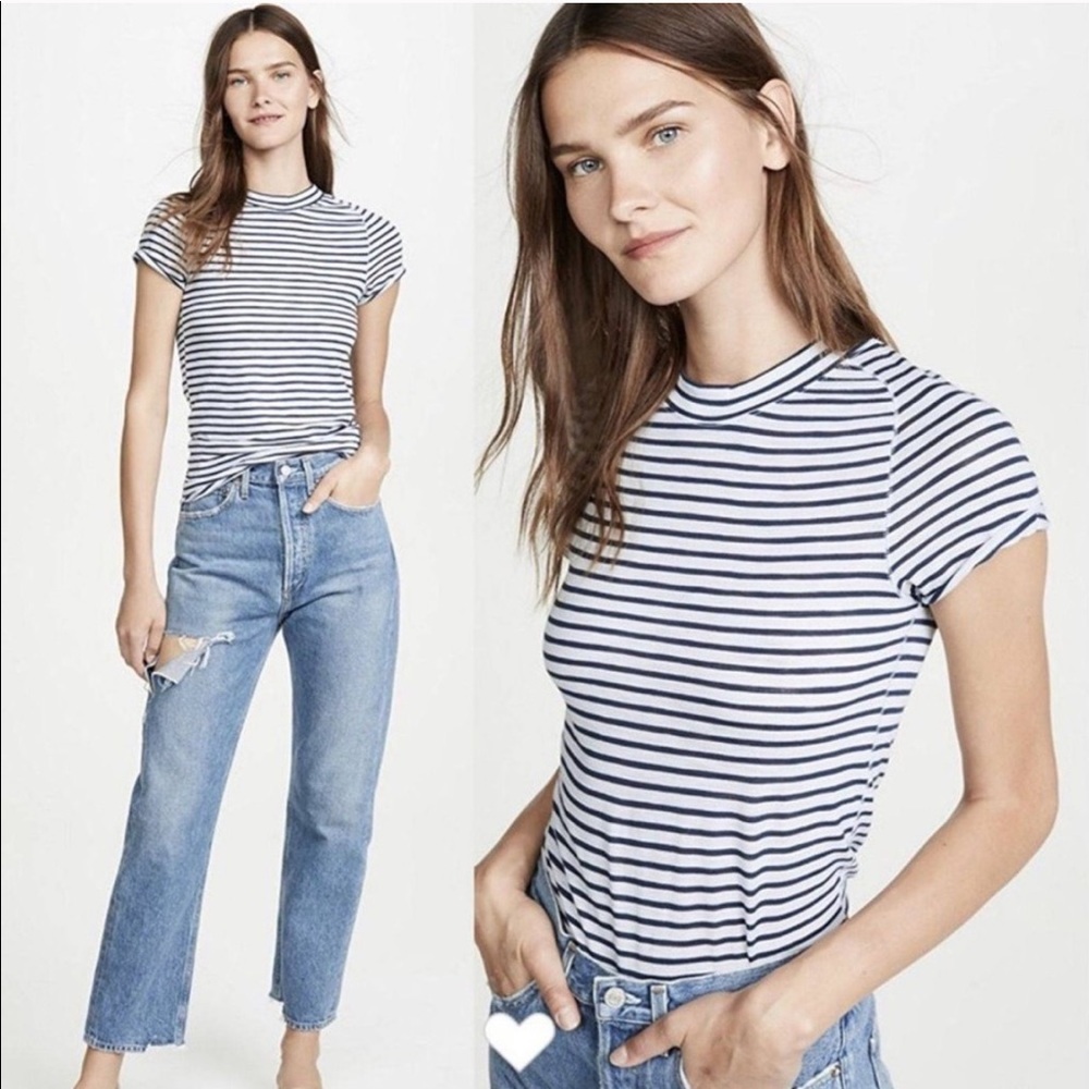 NWT Free People Night Sky striped tee